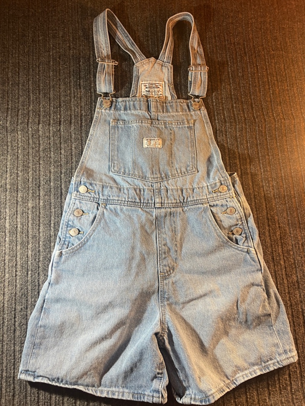 Levi's Light Blue Denim Short Overalls